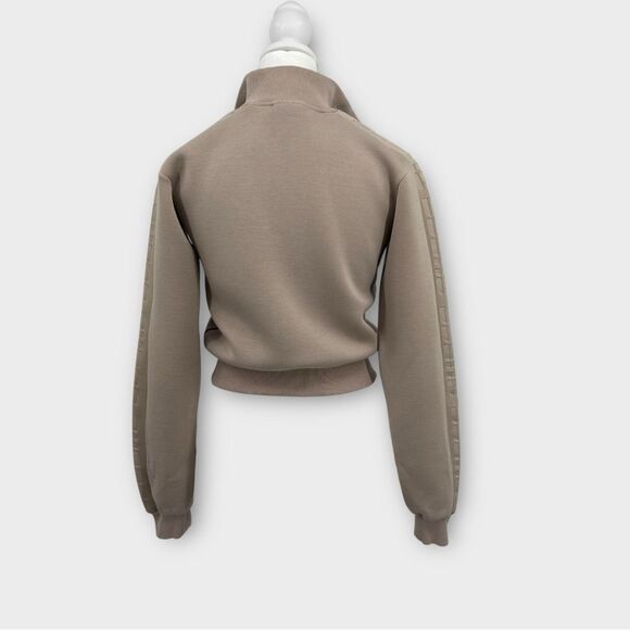 Guess Full Zip Crop Sweatshirt in Beige/Tan Women’s Size XS - Picture 6 of 10